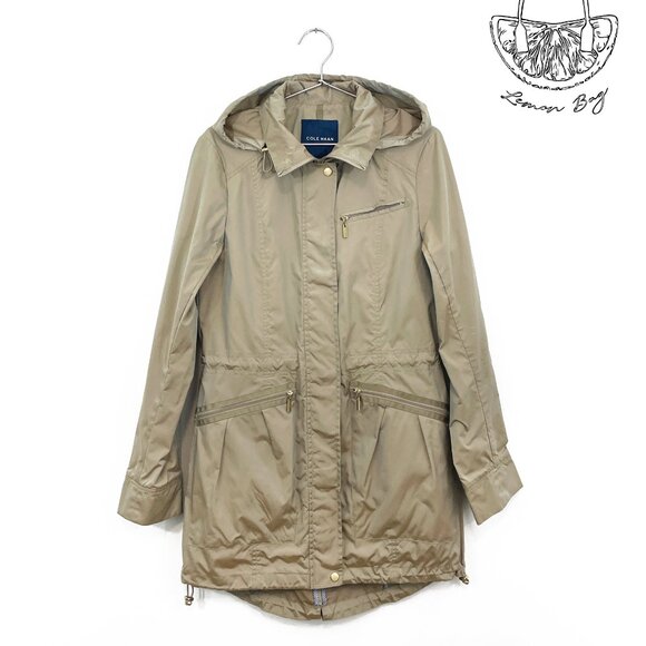 80 $ - Cole Haan / Rain Jacket Parka / Color Beige Khaki / Size XS - Picture 5 of 8